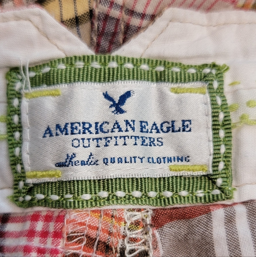 8 Y2K American Eagle Vintage Patchwork Bermuda Eclectic Grandpa Colorful Casual - Picture 4 of 7